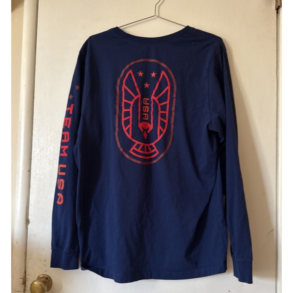 Nike Team USA Basketball Olympics Long Sleeve Blue T Shirt Men's XL